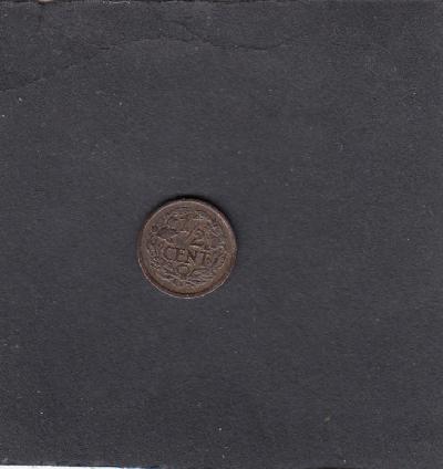 Beschrijving: 1/2 Cent WILHELMINA 